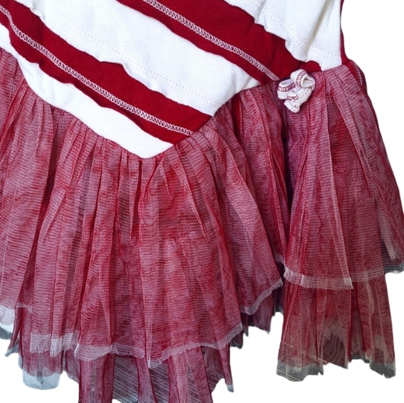 Ooh La La Couture Striped Tiered Tulle Skirt Holiday Dress, Size 10 - Picture 2 of 5